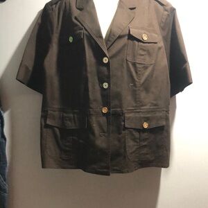 Women's Brown Short Sleeve Jacket